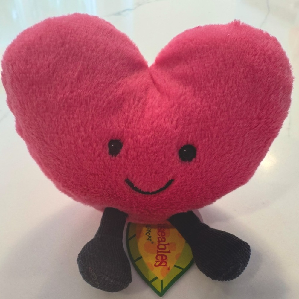 Amusables Pink Heart Small Jelly Cat Retired